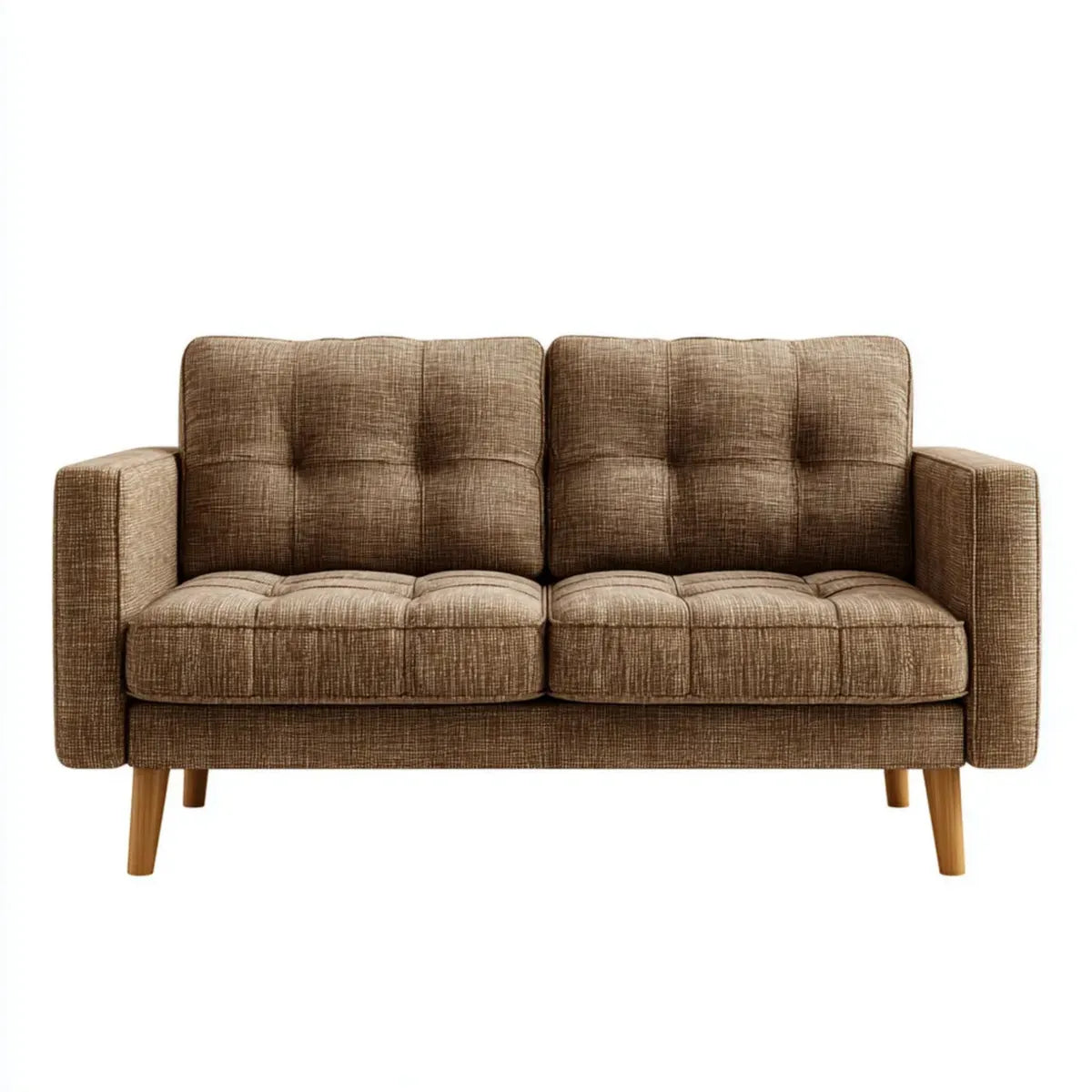 Sofa, 2-fotela Brązowy 136 x 78 x 82 cm z tapicerką poliestrową i poduszką piankową prostokątne