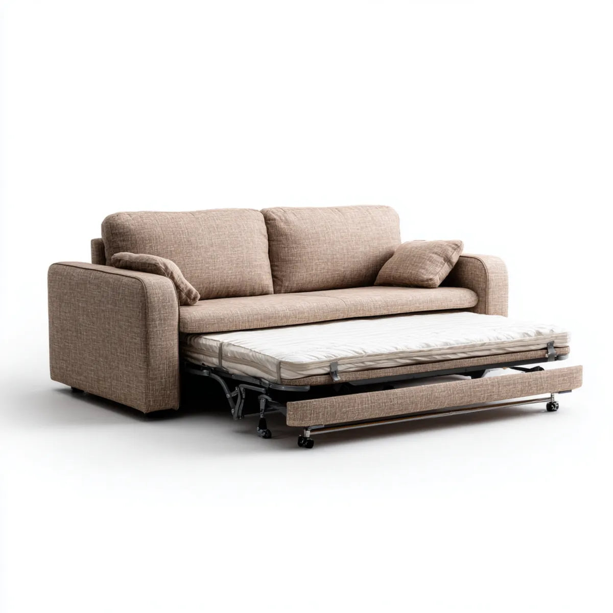 Łóżko rozkładane sofa Taupe 3- fotelik 200 x 95 x 88 cm poliester prostokątny