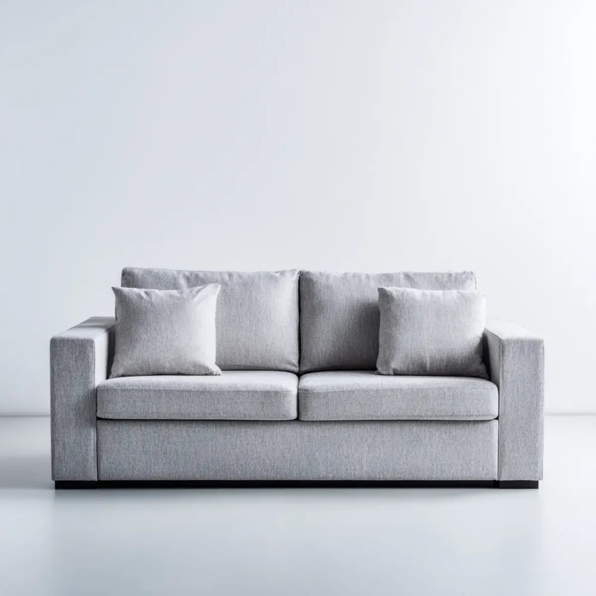 Sofa, 2-fotela szara 170 x 90 x 85 cm z tapicerką poliestrową prostokątną