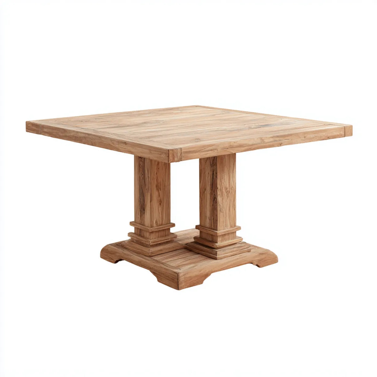 Stół jadalny drewno lite naturalne brązowe 140 x 140 x 76 cm teak drewno kwadrat