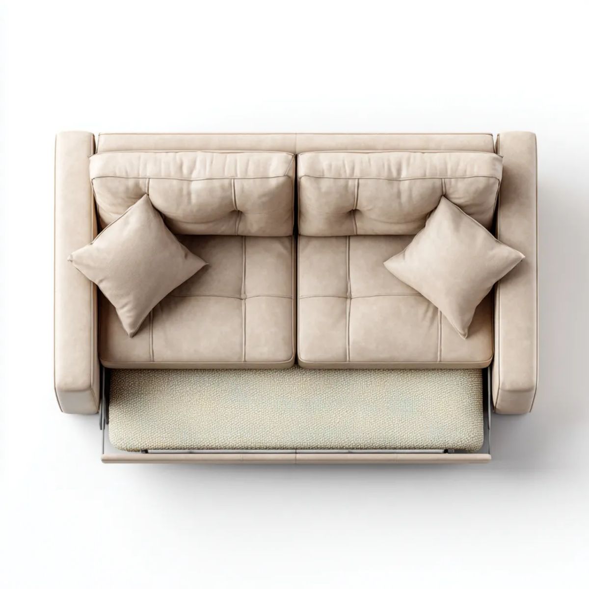 Łóżko dzienne, Podwójna sofa w skórzanej skórze, podwójne łóżko 200 x 160 cm