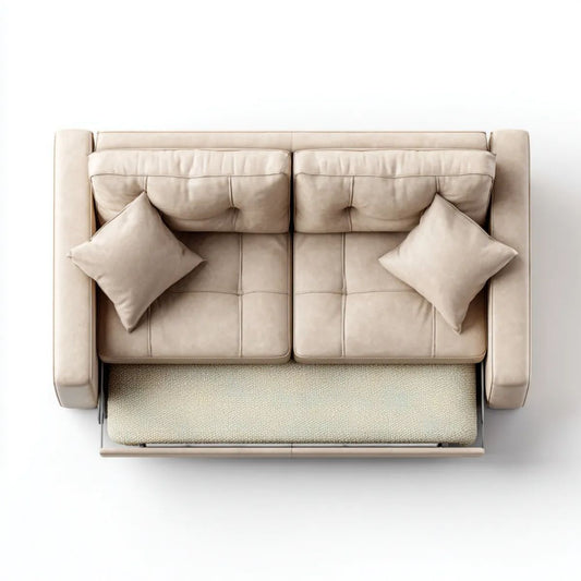 Łóżko dzienne, Podwójna sofa w skórzanej skórze, podwójne łóżko 200 x 160 cm