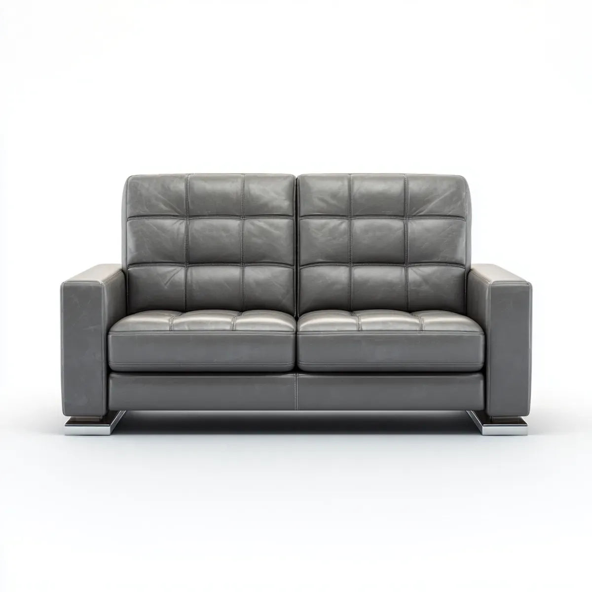 Sofa, 2-fotelikowa sofa szara 160 x 90 x 88 cm z PU- sztucznym prostokątnym