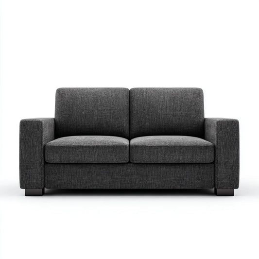 Sofa, 2-fotela Ciemny szary 160 x 85 x 86 cm poliester prostokątna