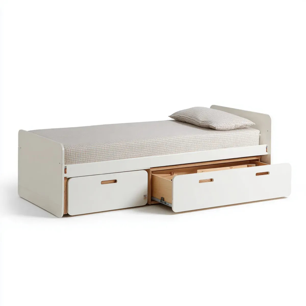 Łóżko dziecięce z wyrzutnią Białe 90 x 200 cm od MDF z 2 szufladami