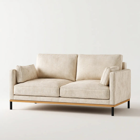 Sofa, 2-kanapa z kremem 160 x 85 x 82 cm z prostokątnego kabla poliestrowego